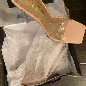 Clear nude heels